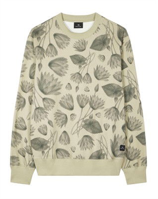 Half Tone Floral Print Sweatshirt